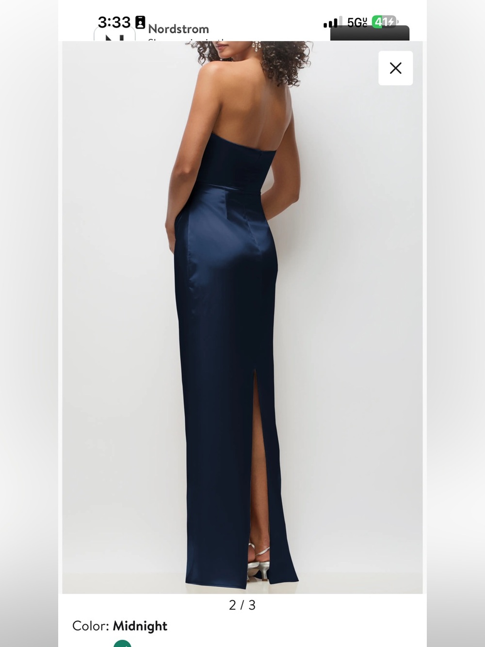 Nwt After six Niamh Ruched Satin Gown. size 8